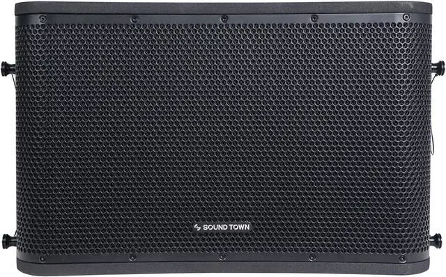 Alt view image 4 of 7 - Sound Town ZETHUS Series 4 x 12 Powered 2-Way Line Array Loudspeaker System with Onboard DSP, Black for Live Sound, Club, Bar, Restaurant, Church and School (ZETHUS-112BPWX4)