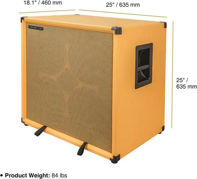 Alt view image 6 of 6 - Sound Town 4 x 10 800W Bass Cabinet w/Horn, 8-ohm, 50oz Magnet, 3 Voice Coil, Birch Plywood, Orange Tolex (BGC410OR)