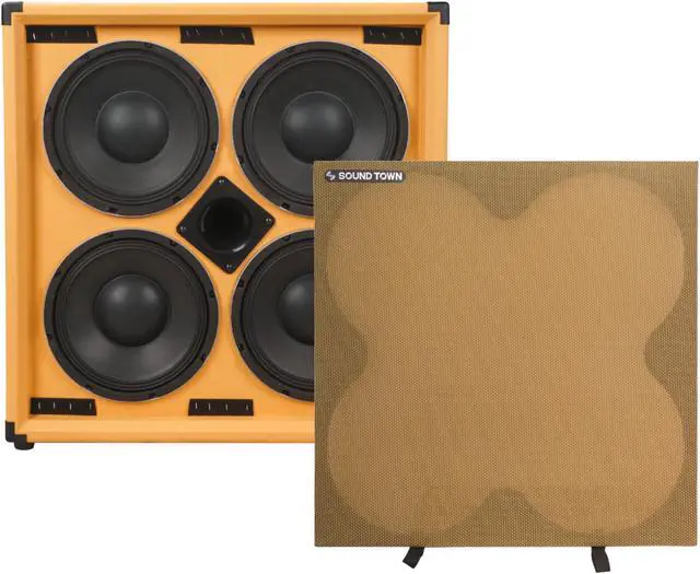 Alt view image 3 of 6 - Sound Town 4 x 10 800W Bass Cabinet w/Horn, 8-ohm, 50oz Magnet, 3 Voice Coil, Birch Plywood, Orange Tolex (BGC410OR)