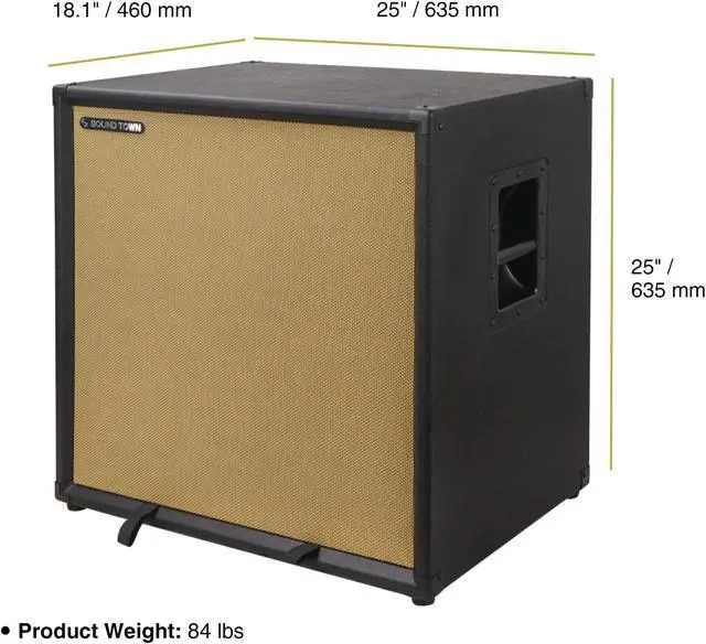 Alt view image 6 of 6 - Sound Town 4 x 10 800W Bass Cabinet w/Horn, 8-ohm, 50oz Magnet, 3 Voice Coil, Birch Plywood, Black Tolex (BGC410BK)