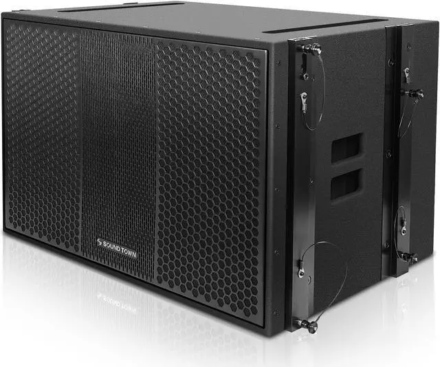 Alt view image 3 of 7 - Sound Town ZETHUS Series Line Array Speaker System with One 18-inch Line Array Subwoofer, Four Compact 2 X 10-inch Line Array Speakers, Black(ZETHUS-118S210X4)
