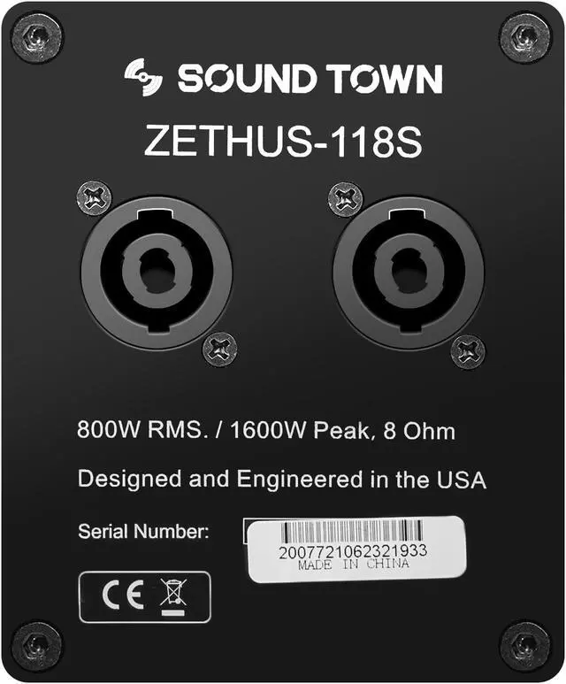Alt view image 5 of 6 - ZETHUS Series 18" 1600W Line Array Subwoofer, Black for Bars, Clubs, Restaurants, Churches, Schools (ZETHUS-118S)