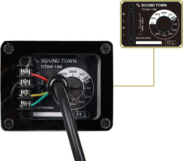 Alt view image 5 of 7 - Sound Town IP55 Certified 2-Way 70V/100V 10" Coaxial Weather-Resistant Installation Loudspeaker w/U Bracket, Black (TITAN-10B)