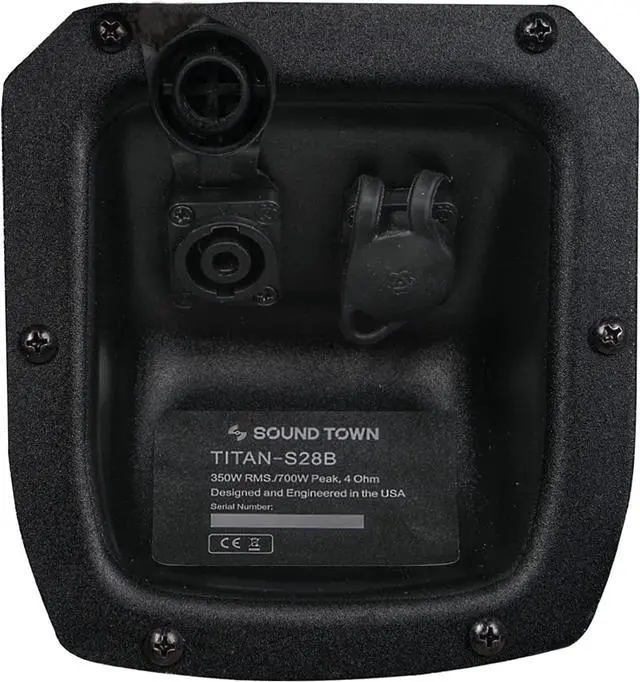 Alt view image 5 of 5 - Sound Town IP55 Certified Dual 8" Weather-Resistant Subwoofer with Folded Horn Design, Black (TITAN-S28B)