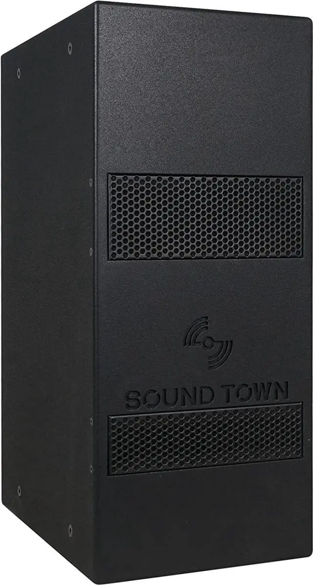 Main image of Sound Town IP55 Certified Dual 8" Weather-Resistant Subwoofer with Folded Horn Design, Black (TITAN-S28B)