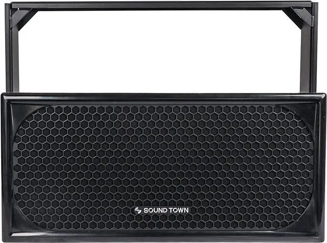 Alt view image 2 of 4 - Sound Town IP55 Certified Dual 10" Weather-Resistant Loudspeaker w/U Bracket for Installation, Fiber Glass Enclosure, Black (TITAN-FG210B)