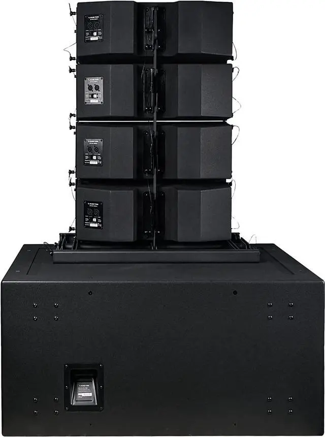 Alt view image 3 of 7 - Sound Town ZETHUS Series Line Array Speaker System with One Dual 18-inch Subwoofer, Four Compact Dual 8-inch PA Speakers, One Stack Adapter, Black (ZETHUS-218S208X4)
