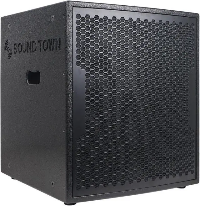 Alt view image 5 of 7 - Sound Town Line Array Column PA/DJ Speaker System with One 18" Powered Subwoofer w/DSP and Speaker Output, One 6 x 3 Line Array Column Speakers, Black (CARME-18M64)
