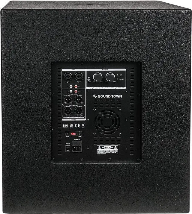 Alt view image 3 of 7 - Sound Town METIS Series 2400 Watts 18" Powered PA/DJ Subwoofer with Class-D Amplifier, Painting Plywood, Black (METIS-PRO18AS)