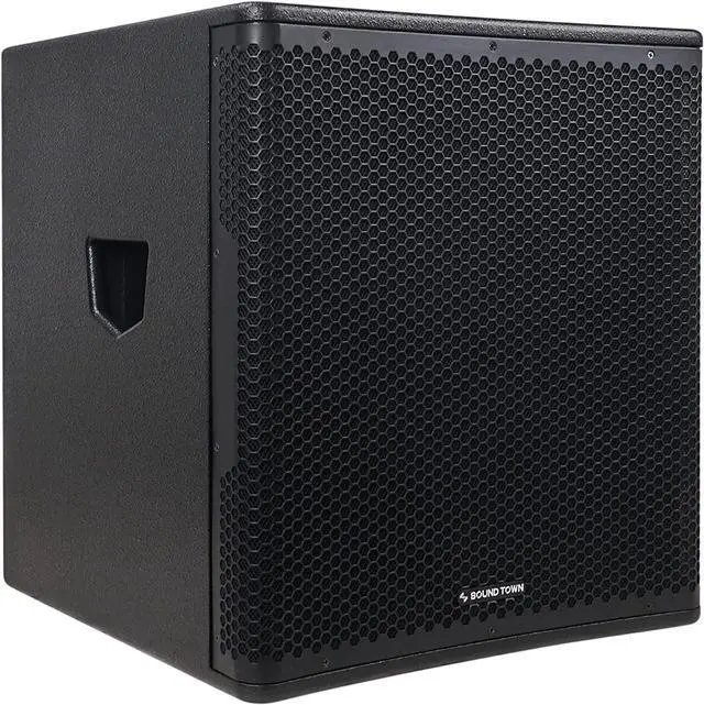 Main image of Sound Town METIS Series 2400 Watts 18" Powered PA/DJ Subwoofer with Class-D Amplifier, Painting Plywood, Black (METIS-PRO18AS)