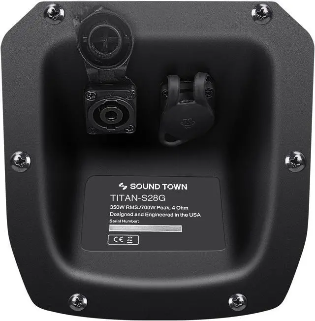 Alt view image 5 of 5 - Sound Town IP55 Certified Dual 8" Weather-Resistant Subwoofer with Folded Horn Design, Gray (TITAN-S28G)