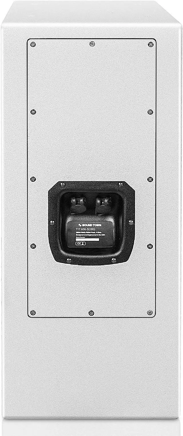 Alt view image 4 of 5 - Sound Town IP55 Certified Dual 8" Weather-Resistant Subwoofer with Folded Horn Design, Gray (TITAN-S28G)