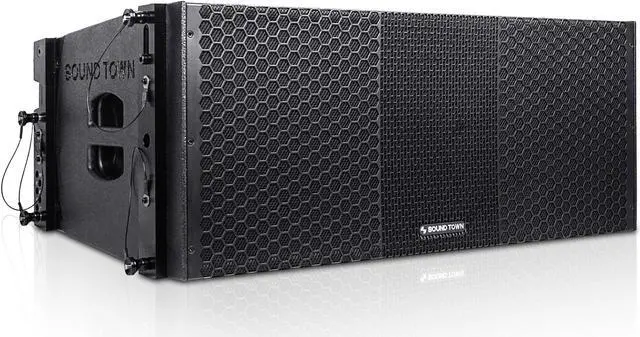 Main image of Sound Town ZETHUS Series Dual 10" Powered Line Array Loudspeaker with Onboard DSP, Black (ZETHUS-210BPW)