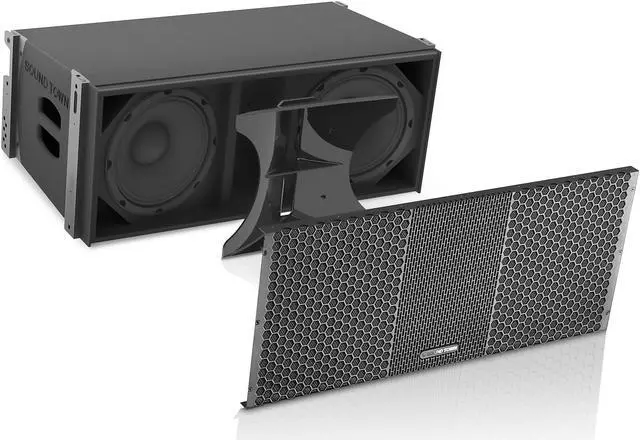 Alt view image 4 of 7 - Sound Town ZETHUS Series Dual 10" Powered Line Array Loudspeaker with Onboard DSP, Black (ZETHUS-210BPW)