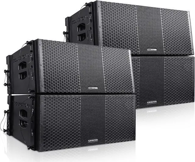 Alt view image 4 of 7 - Sound Town ZETHUS Pair of Dual 10-inch Powered Line Array Speaker System with Onboard DSP, Black (ZETHUS-210BPW-PAIR)