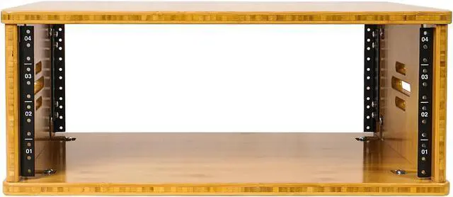 Alt view image 2 of 5 - Sound Town DIY 4U Solid Bamboo Studio Rack - 14.2" Depth, Ventilation for Recording Room, PA/DJ Pro Audio, Home Audio (STBR-4U)