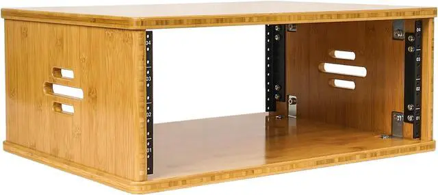 Main image of Sound Town DIY 4U Solid Bamboo Studio Rack - 14.2" Depth, Ventilation for Recording Room, PA/DJ Pro Audio, Home Audio (STBR-4U)