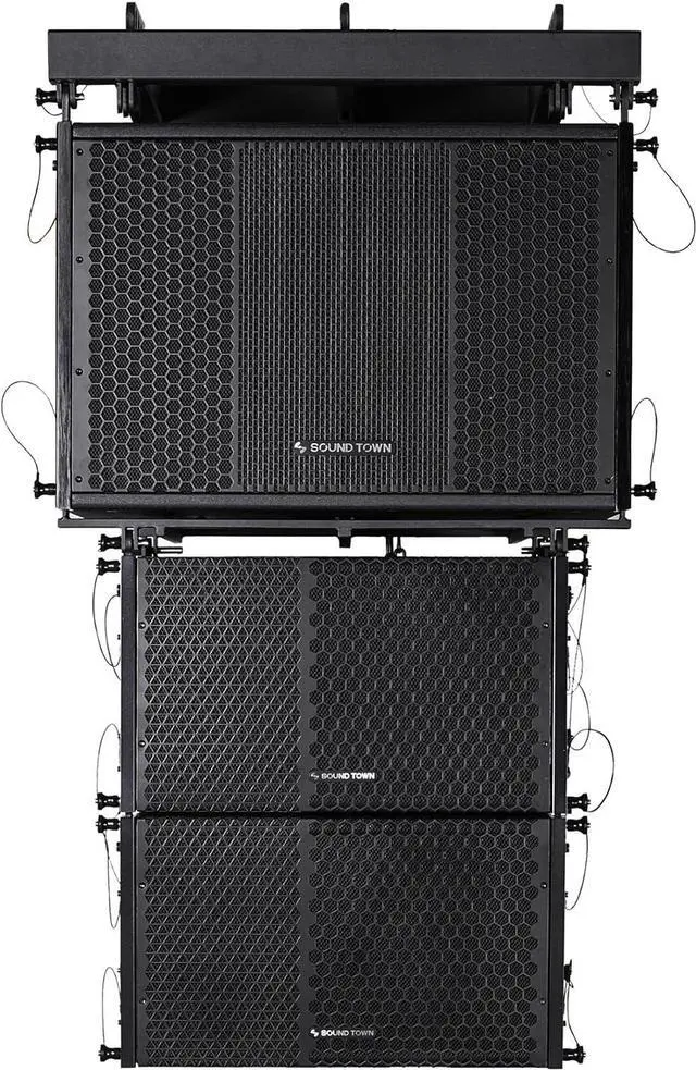 Alt view image 2 of 7 - Sound Town ZETHUS Series Powered Line Array Speaker System with One 15-inch Subwoofer, Two 10-inch Line Array Speakers with Onboard DSP, Black (ZETHUS-115SPW110PWX2)