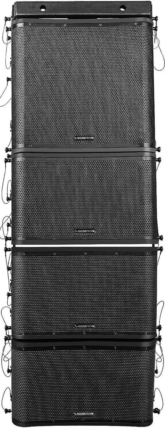 Alt view image 2 of 7 - Sound Town ZETHUS Series Passive Line Array Speaker System with One 18-inch Subwoofer, Three 12-inch Line Array Speakers, Versatile Installations, Black (ZETHUS-VX118S112BX3)