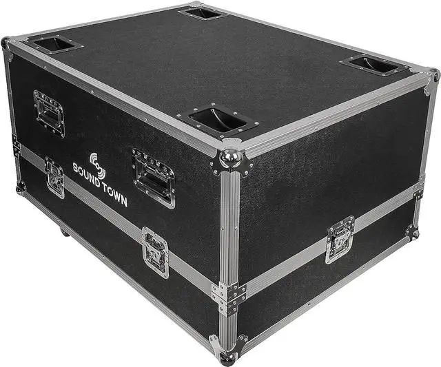Alt view image 3 of 7 - Sound Town ZETHUS Pair of Dual 10-inch Passive Line Array Speaker System with Flight Case, Full Range/Bi-amp Switchable, Black (Z210BX2-IFC)