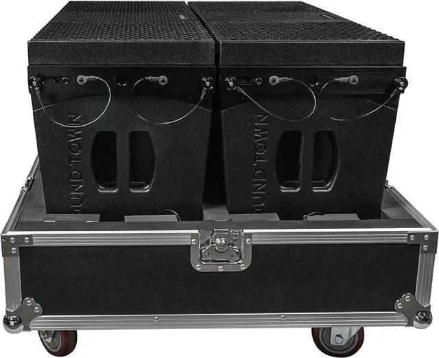 Alt view image 2 of 7 - Sound Town ZETHUS Pair of Dual 10-inch Passive Line Array Speaker System with Flight Case, Full Range/Bi-amp Switchable, Black (Z210BX2-IFC)