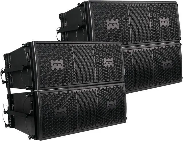 Main image of Sound Town Mode Audio Series 2 Pairs of 2 x 8 Line Array Loudspeakers, with Italian Neodymium Compression Driver, Plywood, Full-Range/Bi-Amp Switchable, Aluminum Side Handles,Black (FILA-208-2PAIRS)