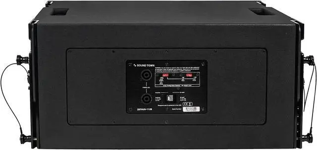 Alt view image 5 of 6 - Sound Town ZETHUS Series Pair of 12" Two-Way Constant Curvature Line Array Loudspeaker System, Full-Range/Bi-Amp Switchable, Black (ZETHUS-112B-PAIR)