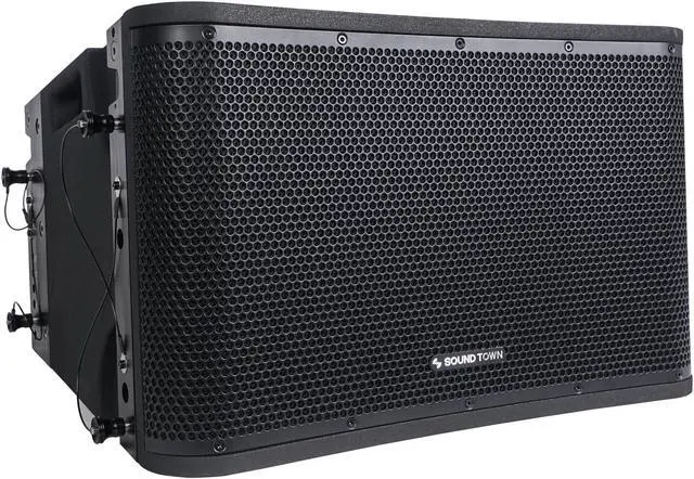 Alt view image 2 of 6 - Sound Town ZETHUS Series Pair of 12" Two-Way Constant Curvature Line Array Loudspeaker System, Full-Range/Bi-Amp Switchable, Black (ZETHUS-112B-PAIR)