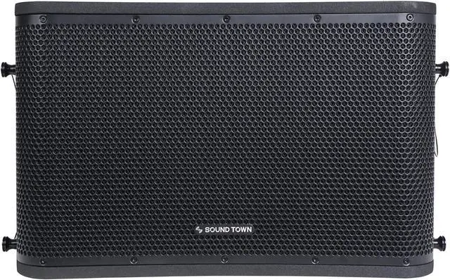 Alt view image 3 of 6 - Sound Town ZETHUS Series Pair of 12" Two-Way Constant Curvature Line Array Loudspeaker System, Full-Range/Bi-Amp Switchable, Black (ZETHUS-112B-PAIR)