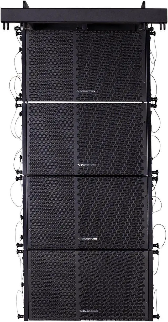 Main image of Sound Town ZETHUS Series 600W Line Array Speaker System with Four 10-inch Passive Line Array Speakers, Full-Range/Bi-Amp Switchable, for Installation, Live Sound, Club, Church, Black (ZETHUS-110X4)
