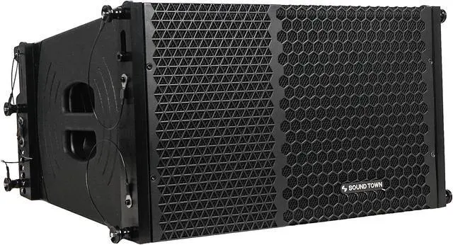 Alt view image 2 of 6 - Sound Town ZETHUS Series 600W Line Array Speaker System with Four 10-inch Passive Line Array Speakers, Full-Range/Bi-Amp Switchable, for Installation, Live Sound, Club, Church, Black (ZETHUS-110X4)