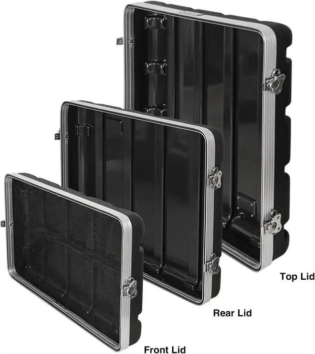 Alt view image 4 of 7 - Sound Town Lightweight and Compact 6U ATA ABS Rack Case, with Slant Mixer Top, 21" Depth, 10U Top and 6U Side Spaces (STMR-A10X6U)