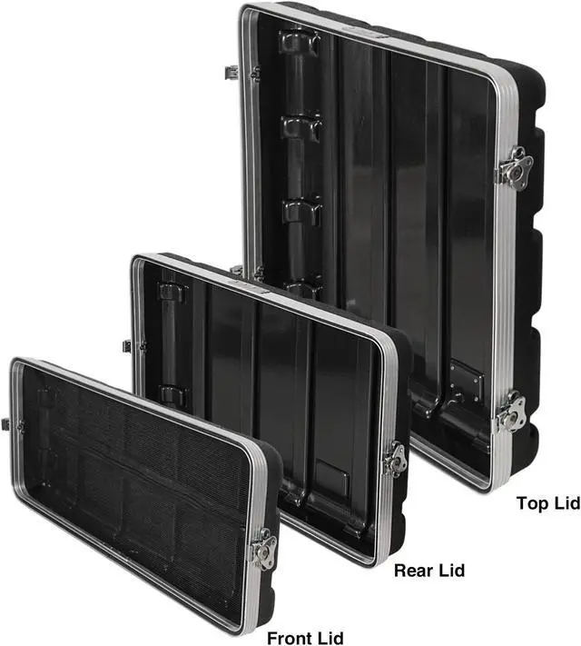 Alt view image 3 of 7 - Sound Town Lightweight and Compact 4U ATA ABS Rack Case, with Slant Mixer Top, 21" Depth, 10U Top and 4U Side Spaces (STMR-A10X4U)