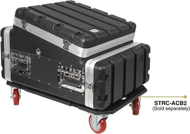 Alt view image 4 of 7 - Sound Town Lightweight and Compact 4U ATA ABS Rack Case, with Slant Mixer Top, 21" Depth, 10U Top and 4U Side Spaces (STMR-A10X4U)
