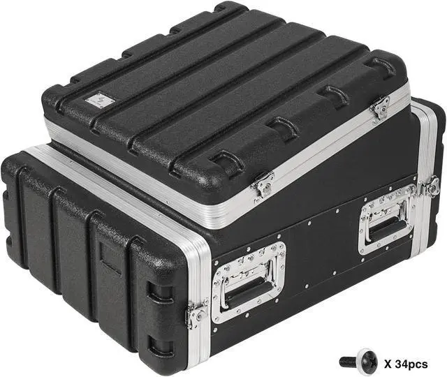 Alt view image 5 of 7 - Sound Town Lightweight and Compact 4U ATA ABS Rack Case, with Slant Mixer Top, 21" Depth, 10U Top and 4U Side Spaces (STMR-A10X4U)