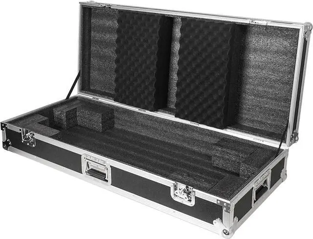 Alt view image 3 of 7 - Sound Town Plywood 61-Note Keyboard ATA Flight Case, with Recessed Wheels, Handles and Latches, High-density Foam Interior (STRC-KB61W)
