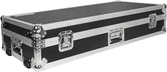 Alt view image 4 of 7 - Sound Town Plywood 61-Note Keyboard ATA Flight Case, with Recessed Wheels, Handles and Latches, High-density Foam Interior (STRC-KB61W)