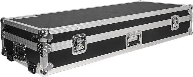 Alt view image 4 of 7 - Sound Town Plywood 76-Note Keyboard ATA Flight Case, with Recessed Wheels, Handles and Latches, High-density Foam Interior (STRC-KB76W)