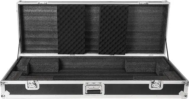Alt view image 2 of 7 - Sound Town Plywood 76-Note Keyboard ATA Flight Case, with Recessed Wheels, Handles and Latches, High-density Foam Interior (STRC-KB76W)