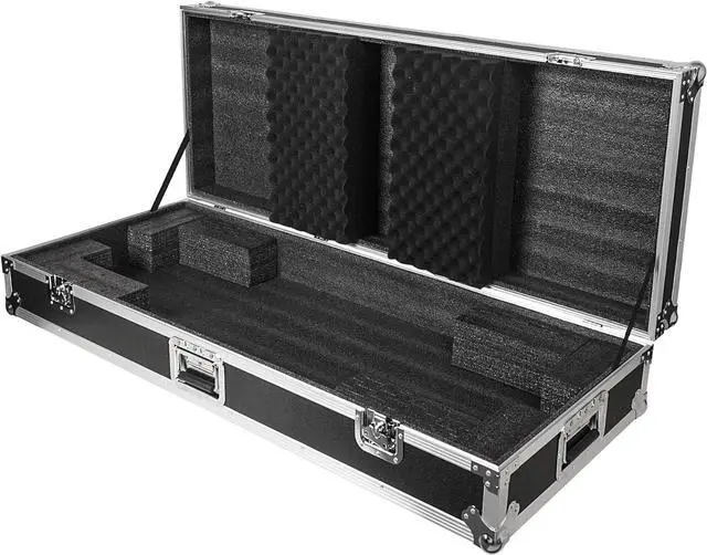 Alt view image 3 of 7 - Sound Town Plywood 76-Note Keyboard ATA Flight Case, with Recessed Wheels, Handles and Latches, High-density Foam Interior (STRC-KB76W)