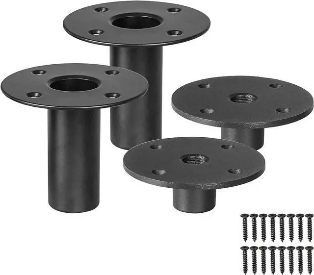 Alt view image 2 of 3 - Sound Town Speaker Pole Mounts, PA/DJ Speaker Cabinet Adapters, Two with 35mm (1 3/8") Pole Mounting, Two with M20 Threaded Mounting, Black (STSD-AD2-2PRS)