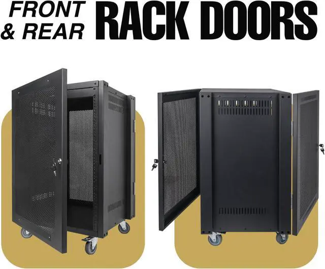 Alt view image 6 of 6 - Sound Town Server Rack Doors, for STRK-M12U Server Rack (STRK-DS12U)
