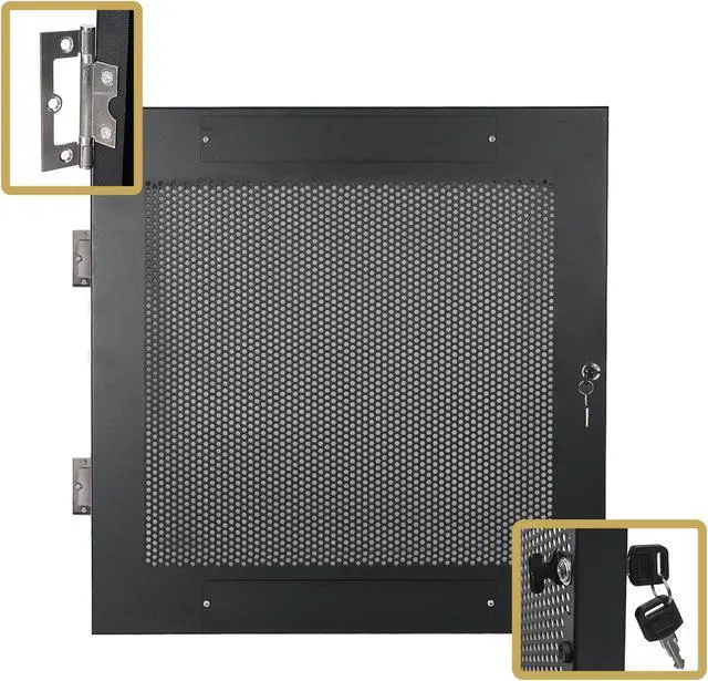 Alt view image 6 of 7 - Sound Town 12U Universal Steel Rack, w/Mesh Doors, Locking Casters, Vented Side Panels for Audio Video, Server and Network Equipment (STRK-M12UWD)