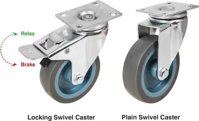 Alt view image 2 of 3 - Sound Town 4 Pack 3" Swivel Caster Wheels with Brake, Replacement Caster Wheels for Strk-M Series Rack Case, Home Furniture, Industrial Trailer (STLC3-4PACK)