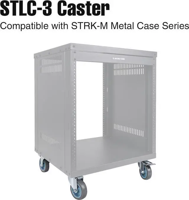 Alt view image 3 of 3 - Sound Town 4 Pack 3" Swivel Caster Wheels with Brake, Replacement Caster Wheels for Strk-M Series Rack Case, Home Furniture, Industrial Trailer (STLC3-4PACK)