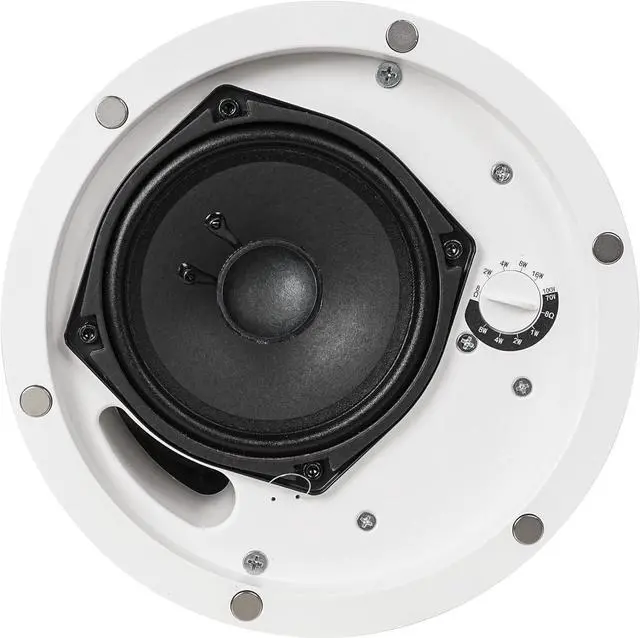 Alt view image 2 of 6 - Sound Town Pair of 4.5" Coaxial in-Ceiling Speakers with Low-Profile Design, Metal Backcan and Tile Rails, 70V/100V/8-Ohm Switchable, Magnetic Grill, White (STCS4CLP-PAIR)