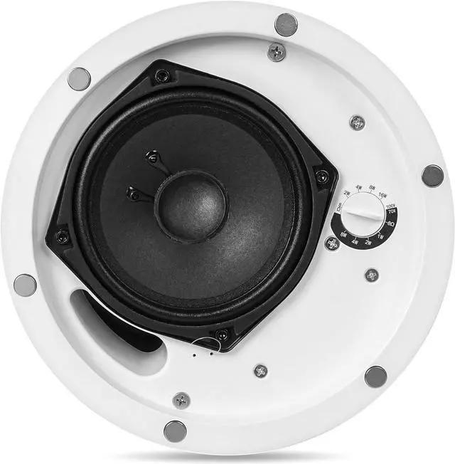 Alt view image 2 of 6 - Sound Town Pair of 6.5" Coaxial in-Ceiling Speakers with Metal Backcan and Tile Rails, 70V/100V/8-Ohm Switchable, Magnetic Grill, White (STCS6C-PAIR)