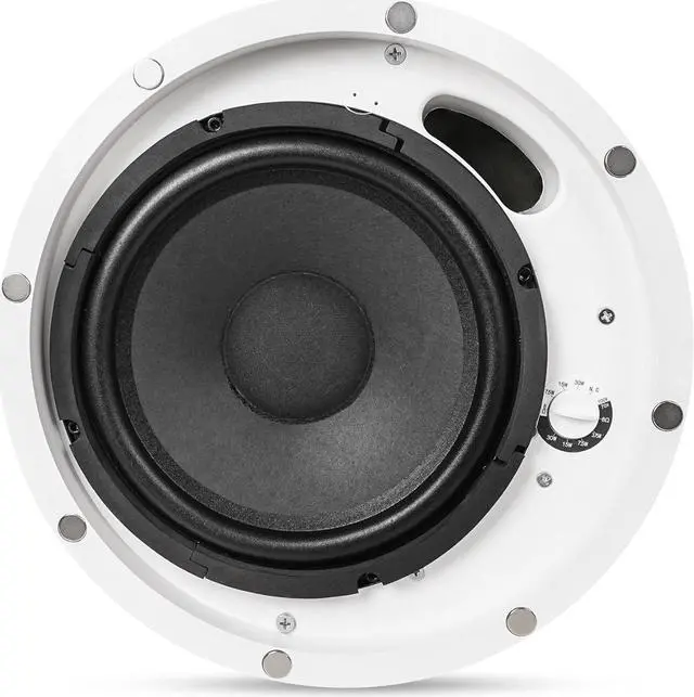 Alt view image 2 of 6 - Sound Town Pair of 8" Coaxial in-Ceiling Speakers with Metal Backcan and Tile Rails, 70V/100V/8-Ohm Switchable, Magnetic Grill, White (STCS8C-PAIR)