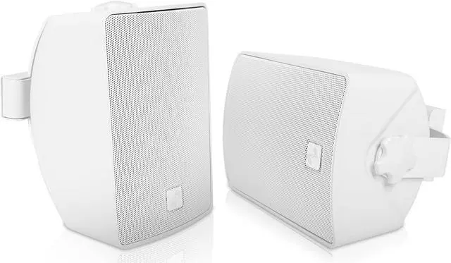 Main image of Sound Town Pair of 4.5" Weather-Resistant Surface-Mount Speaker, Indoor/Outdoor, 70V/100V/8ohm, for Home & Commercial Installation, White (TARVOS-4W-PAIR)