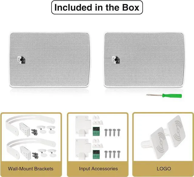 Alt view image 5 of 7 - Sound Town Pair of 4.5" Weather-Resistant Surface-Mount Speaker, Indoor/Outdoor, 70V/100V/8ohm, for Home & Commercial Installation, White (TARVOS-4W-PAIR)